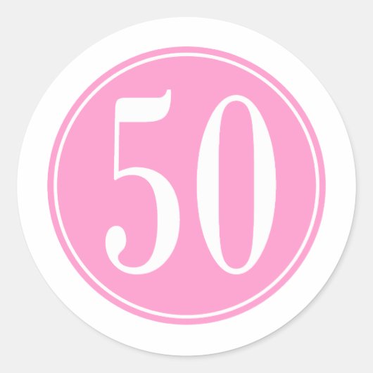 #50 Roze cirkel Ronde Sticker (Voorkant)