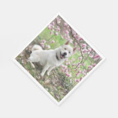 50 serviettes en papier - Blanc Akita (Coin)