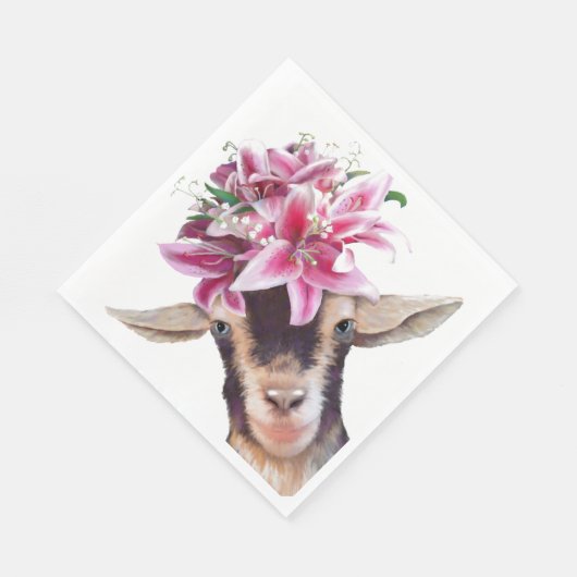 50 serviettes en papier Lily la chèvre (Coin)