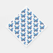 50 serviettes en papier - Papillons Morpho Bleus. (Coin)