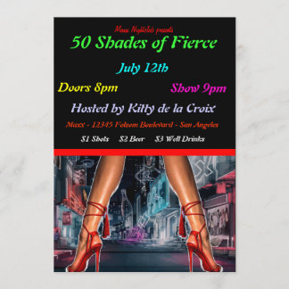 50 Shades of Fierce Event Invitations Kaart