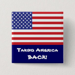 50-Star Amerikaanse vlag Vierkante Button 5,1 Cm