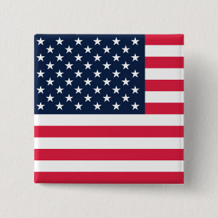50 Star Flag Verenigde Staten Vierkante Button 5,1 Cm