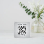 50 stuks QR-code RSVP nep zilverfolie bijlage Vierkante Visitekaartje (Staand voorkant)