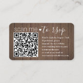 50 stuks Scan Me QR RSVP Bruine Nep Houten Enclosu Visitekaartje (Voorkant)