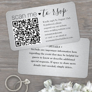 50 stuks Scan Me QR RSVP Nep Zilveren Behuizing Visitekaartje