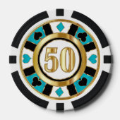 50 Turquoise Casino Chip Las Vegas (Voorkant)