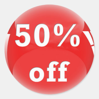 50% uit (Percentage) Ronde glanzende Sticker