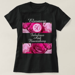 50 Uitstekend en Bloeiend Custom Zwart T-shirt