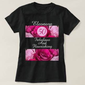 50 Uitstekend en Bloeiend Custom Zwart T-shirt