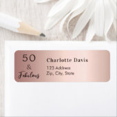 50 Uitstekend roos gouden retouradres Etiket (Insitu)