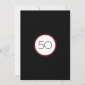 50 Uitstekende Verjaardag Roze Rood Modern Kaart (Achterkant)