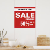 50% VAN VERKOOPSTELLING - detailhandel Poster (Keuken)