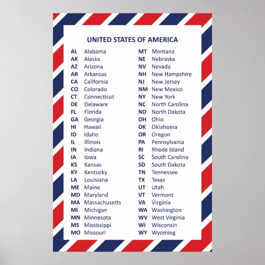 50 Verenigde Staten van Amerika Poster (Voorkant)