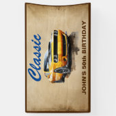 50 Verjaardag Klassieke Spier Auto Verjaardag Spandoek (Verticaal)