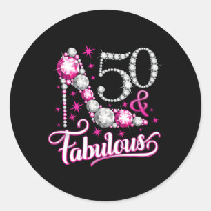 50 Vijftig en fabelachtig voor dames Ronde Sticker