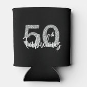 50 Vijftig en Fabulous Verjaardag Zilveren Glitter Blikjeskoeler (Achterkant)