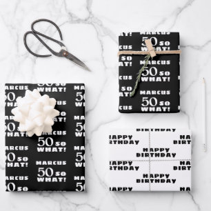 50 wat Funny Quote Typografie 50th Birthday Inpakpapier Vel