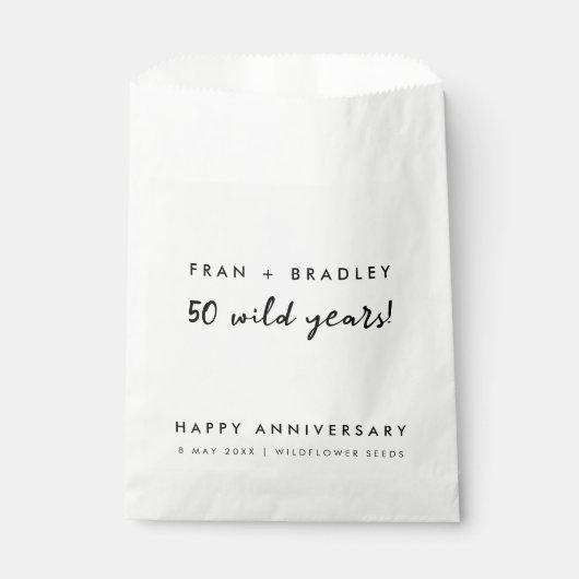 50 Wilde Jaren | 50e Jubileum Wilde bloempitten Bedankzakje (Voorkant)