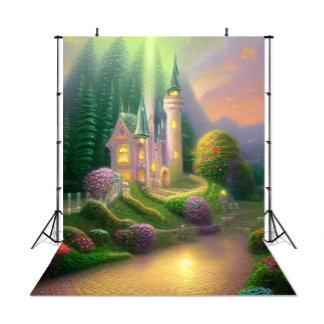 50"x60" Dromerig Kasteel Baby Fotografie Achtergro Wandkleed