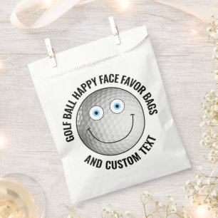 50 x Custom Golf Ball Party BLUE EYES Happy Face Bedankzakje