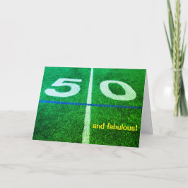 50 Yard Line football Field 50ste verjaardagskaart Kaart