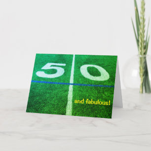 50 Yard Line football Field 50ste verjaardagskaart Kaart