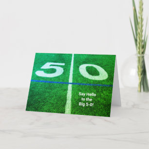 50 Yard Line football Field 50ste verjaardagskaart Kaart
