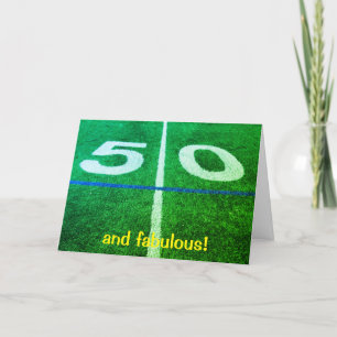 50 Yard Line football Sportveld 50ste Verjaardag Kaart