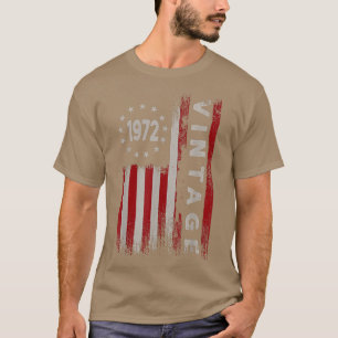 50 Year Old Gifts Vintage 1972 American Flag 50th T-shirt