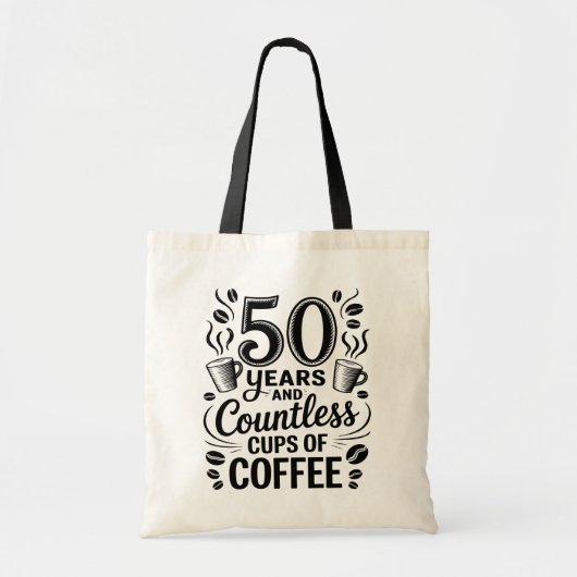 50 Years and Countless Cups of Coffee  Tote Bag (Voorkant)