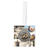 50 Years Golden Anniversary Infinity Photo Collage Kubus Ornament (Voorkant)