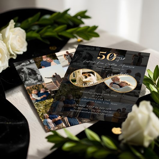 50 Years Love Infinity Photo Collage Anniversary Kaart