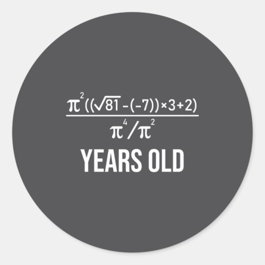 50 Years Old Equation Funny 50th Birthday Math  Ronde Sticker (Voorkant)