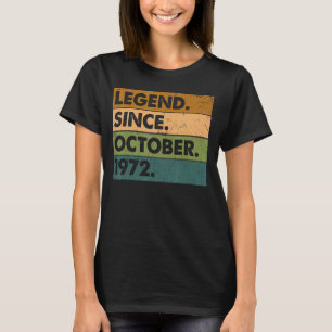 50 Years Old Legend Since October 1972 50th Birth T-shirt