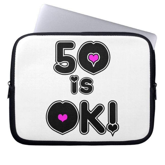 50 zijn O.K. Verjaardag Laptop Sleeve (Voorkant)