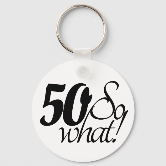 50 zo Welk Manuscript Inspirerend 50th Birthday Sleutelhanger (Voorkant)