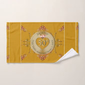 50e & 1e Golden Oker bruiloft Jubileum Bad Handdoek (Handdoek)