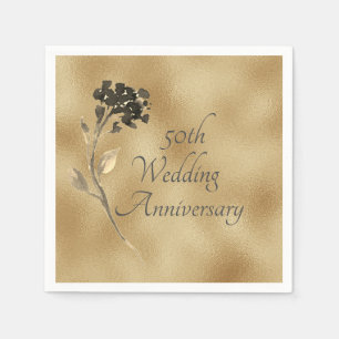 50e 50e Gold Jubileum Elegant Waterverf Servet