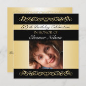 50e-59e anniversaire Invitations avec photo (Devant / Derrière)