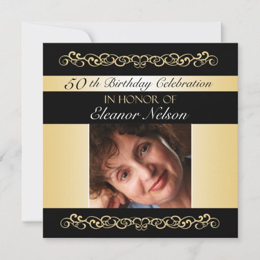 50e-59e anniversaire Invitations avec photo (Devant)