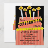 50e - 59e verjaardag Persoonlijke uitnodiging (Voorkant / Achterkant)