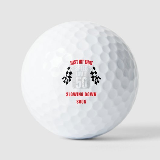 50e aanloop snelheidslimiet 50 jaar oude races golfballen (Voorkant)