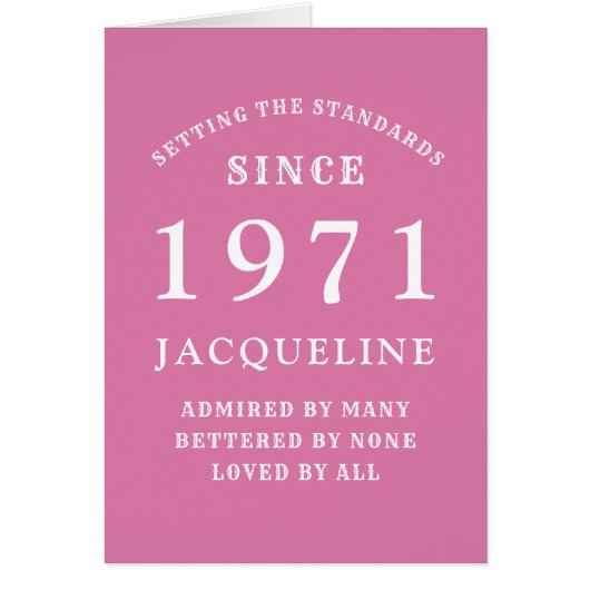 50e anniversaire 1971 Rose Blanc pour elle personn (Devant)