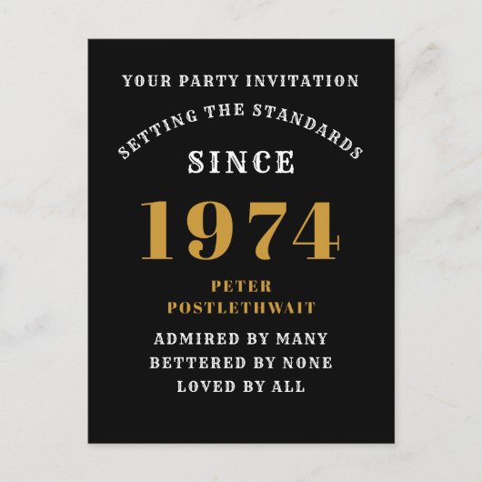 50e anniversaire 1974 Black Gold Invitation (Devant)