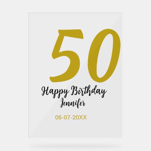 50e anniversaire ajouter nom date année noire modè (Recto)