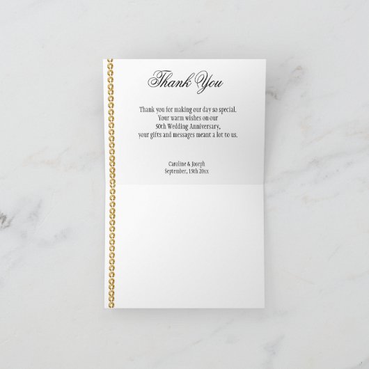 50e anniversaire Argent & Or, Merci vert (Intérieur)