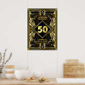 50e anniversaire Art Déco Gold Black Great Gatsby (Cuisine)