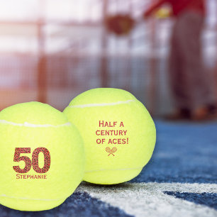 50e anniversaire balle de tennis léopard numéro 50