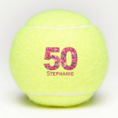 50e anniversaire balle de tennis rose numéro 50 an (Devant)